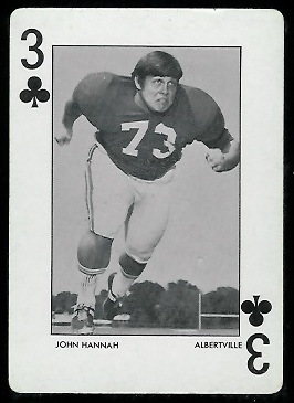 John Hannah 1972 University of Alabama football playing card