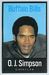 1972 NFLPA Iron Ons O.J. Simpson football card