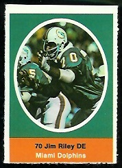 Jim Riley 1972 Sunoco Stamps football card