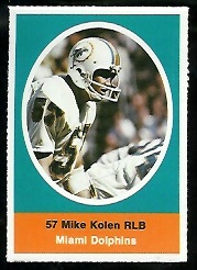 Mike Kolen 1972 Sunoco Stamps football card