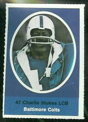 Charlie Stukes 1972 Sunoco Stamps football card