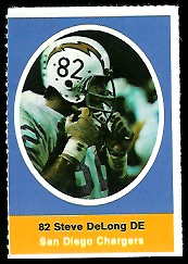 Steve Delong 1972 Sunoco Stamps football card