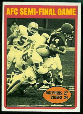 1972 Topps football card of 1971 Miami-Kansas City playoff game