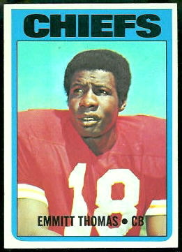 1972 Topps Emmitt Thomas rookie football card