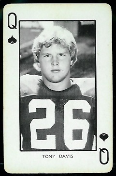 Tony Davis 1973 University of Nebraska Football Playing Card
