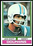 Jake Scott 1974 Topps football card