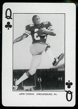 Artie Owens 1974 West Virginia football playing card