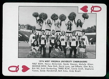 Playing card of 1974 West Virginia University cheerleaders