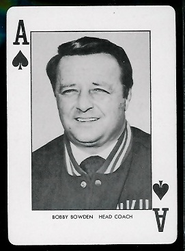 1974 West Virginia Mountaineers Bobby Bowden playing card