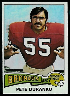 Pete Duranko 1975 Topps football card