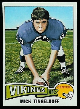 Mick Tingelhoff 1975 Topps football card