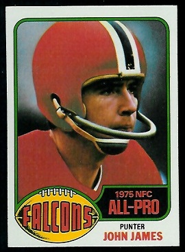 John James 1976 Topps football card