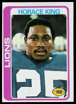 Horace King 1978 Topps rookie football card