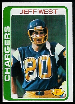 Jeff West 1978 Topps football card