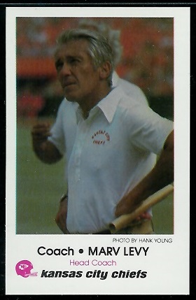 Marv Levy 1979 Kansas City Chiefs Police football card