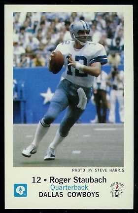 Roger Staubach 1979 Dallas Cowboys Police football card