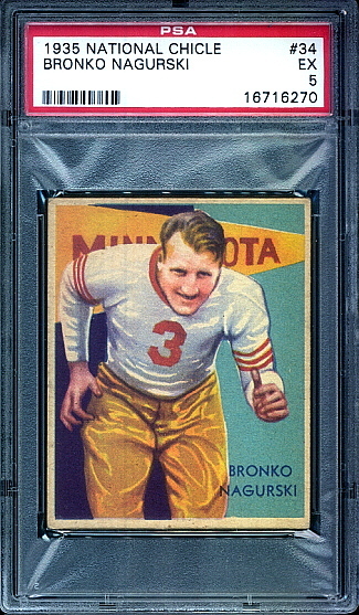 1935 National Chicle Bronko Nagurski rookie card