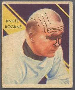 1935 National Chicle Knute Rockne card 1935 National Chicle Knute Rockne card