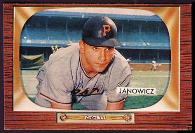 1955 Bowman Vic Janowicz baseball card 1955 Bowman Vic Janowicz baseball card