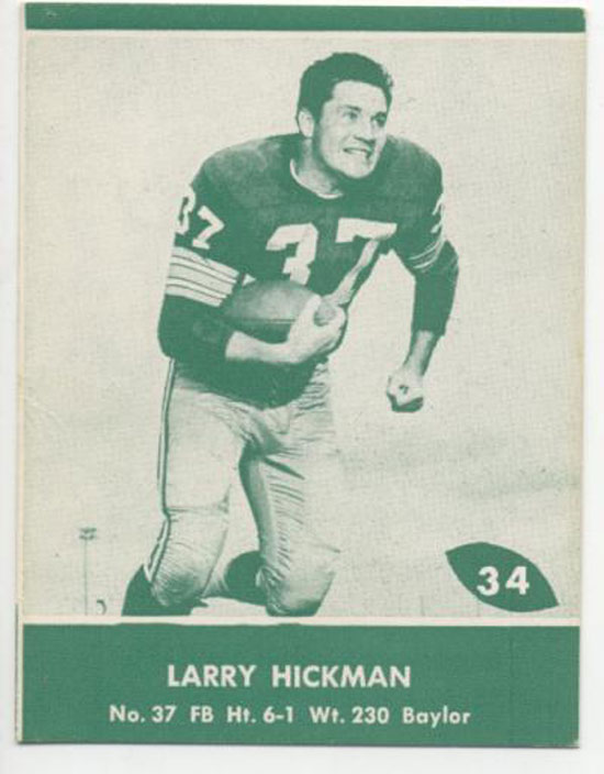 1961 Lake to Lake Packers Larry Hickman football card