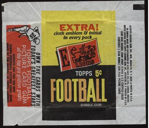 1961 Topps 5 cent football card wrapper