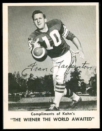 1963 Kahn's Wieners Fran Tarkenton football card 1963 Kahn's Wieners Fran Tarkenton football card