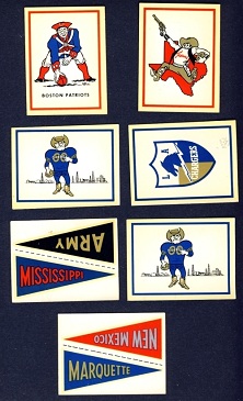 1960 Fleer football stickers
