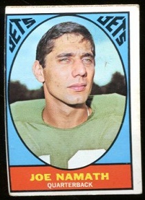 1967 Topps Milton Bradley Joe Namath football card