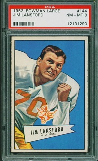 1952 Bowman Large Jim Lansford football card