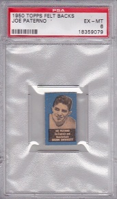 1950 Topps Felt Back Joe Paterno rookie football card