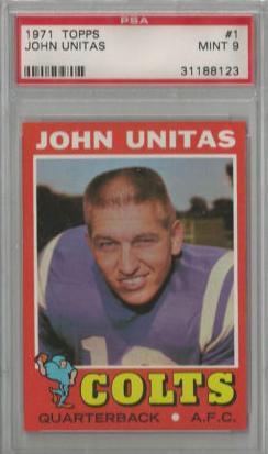 John Unitas 1971 Topps football card