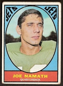 Joe Namath 1967 Milton Bradley football card