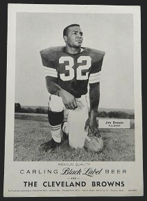 Jim Brown 1959 Carling Black Label Beer photo