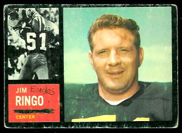 1962 Topps Jim Ringo football card