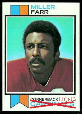 Miller Farr 1973 Topps football card