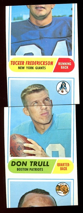 Miscut 1968 Topps football cards