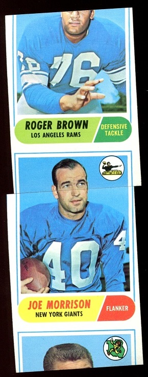 Miscut 1968 Topps football cards