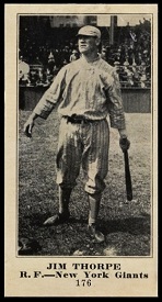 Jim Thorpe 1916 Sporting News baseball card