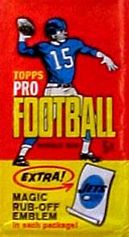 1965 Topps football card wrapper