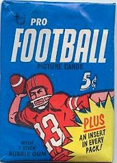 1968 Topps football card wrapper