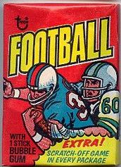 1975 Topps football card wrapper
