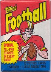 1983 Topps football card wrapper