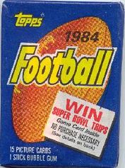 1984 Topps football card wrapper