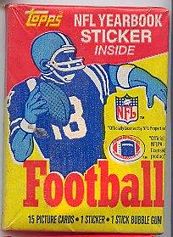 1985 Topps football card wrapper