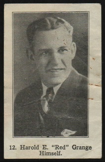 Harold E. 'Red' Grange Himself 1926 Shotwell Red Grange Ad Back football card