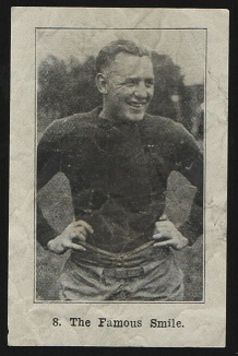 The Famous Smile 1926 Shotwell Red Grange Ad Back football card