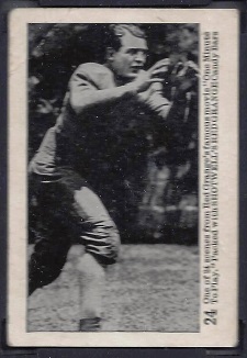 Red Grange 1926 Shotwell Red Grange Blank Back football card