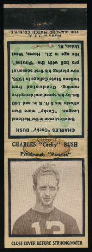 Charles Bush 1935 Diamond Matchbooks football card