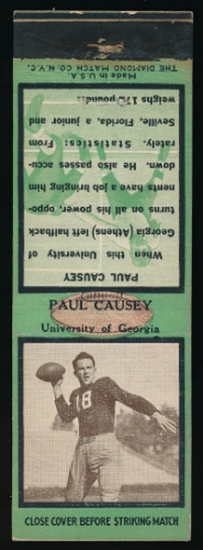 Paul Causey 1935 Diamond Matchbooks football card