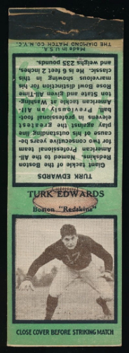 Turk Edwards 1935 Diamond Matchbooks football card